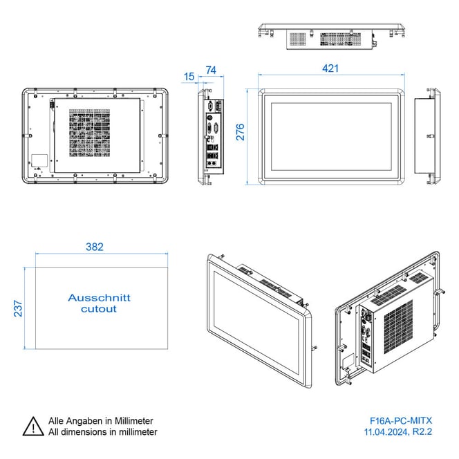 Windows Touchpanel 16-Zoll 